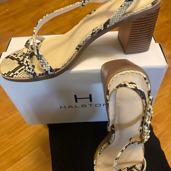 Snake skin Halston sandals. - Picture 2 of 5